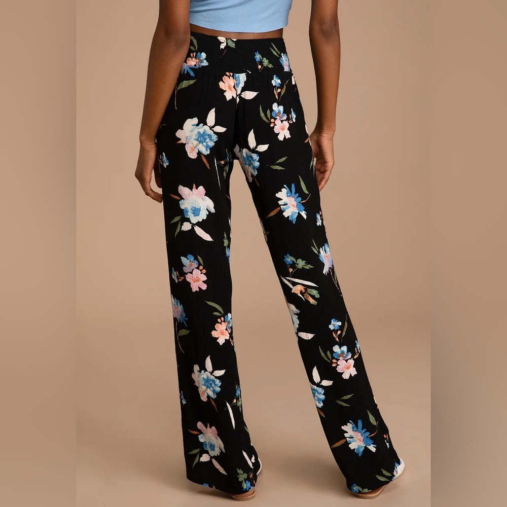 Oneill Johnny Wide Leg Palazzo Beach Floral Pants summer vacation resort